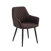 Beverly Dining Chair - Brown Microfiber
